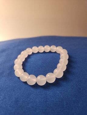 White Beaded Stretch Bracelet